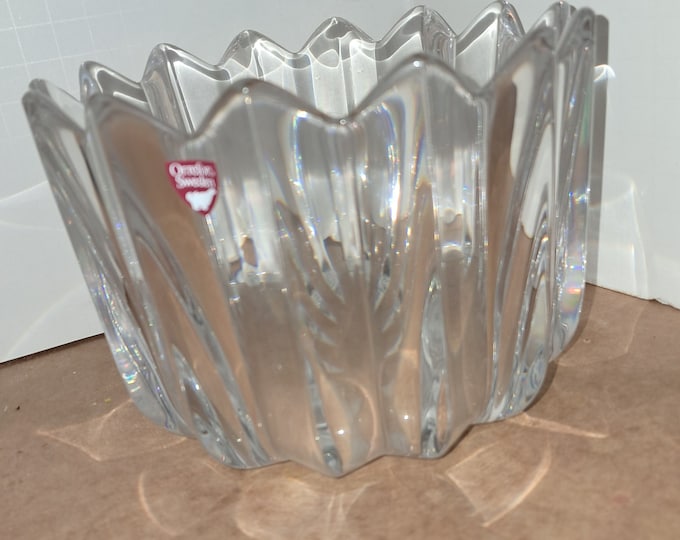 Vintage ORREFORS Vase Bowl Jan Johannson Fleur