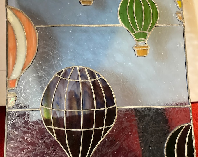 Handmade Hot Air Balloon Stained Glass Panel,Suncatcher