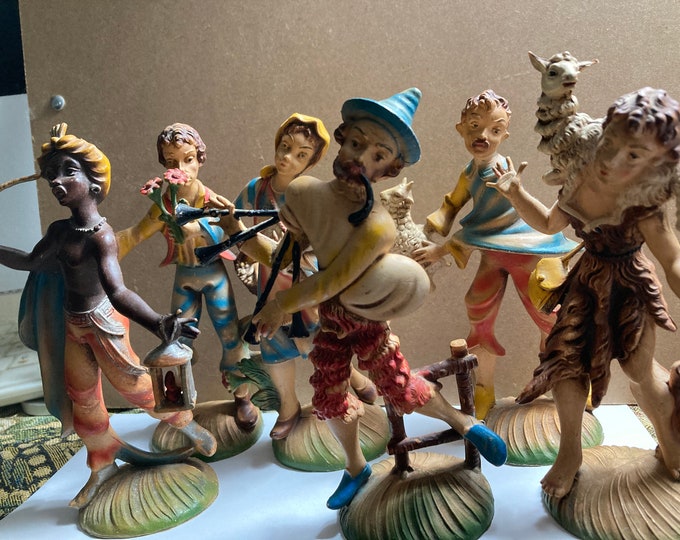 Six Vintage Plastic Figurines,Italy