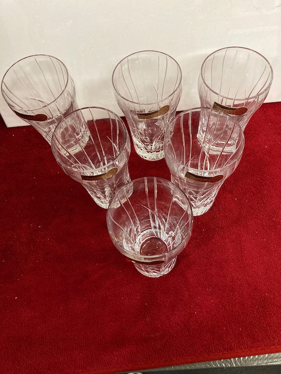 Vintage Set of 6 Lead Crystal ,24% Pbo, Bohemia Water Glasses