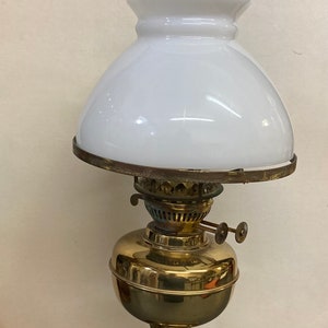 Antique Edwardian Quality Brass and Glass Oil Lamp - Etsy