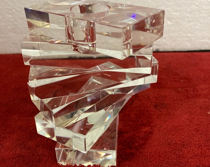 Rare Ottaviani Art Deco Glass Candle Holder