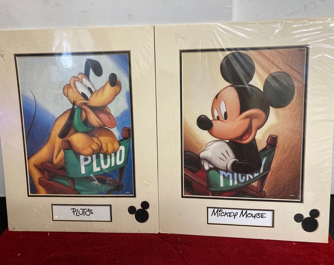 3 Vintage Posters of  Mickey Mouse  Minnie Mouse & Pluto by O.S.P. Publishing