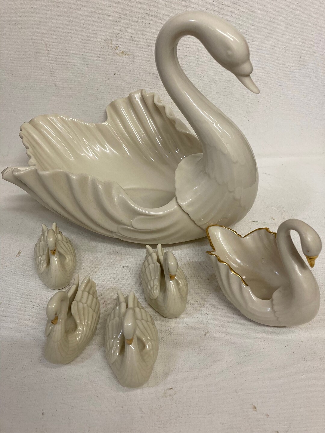 Lenox Porcelain Swans Set of 6 Etsy