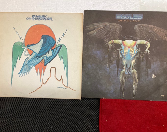Two EAGLES Vintage 33 RPM speed Vinyl Records
