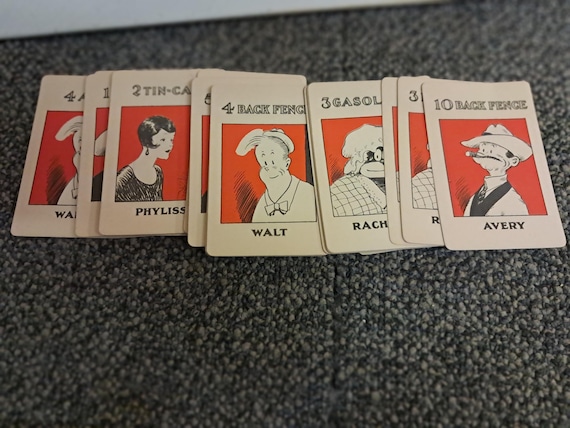 Vintage Skeezix Card Game Milton Bradley 1930's Gasoline Alley