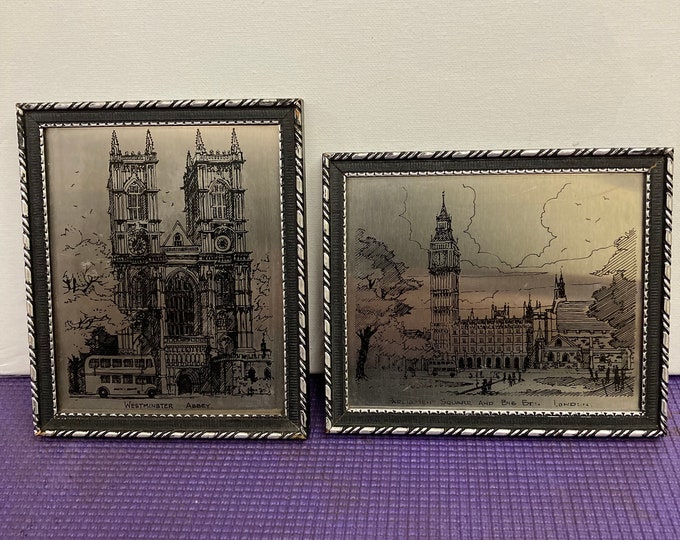 Two Stainless Steel Picture,Hand Produced, in Cornwall by Manuscript of Liskeard