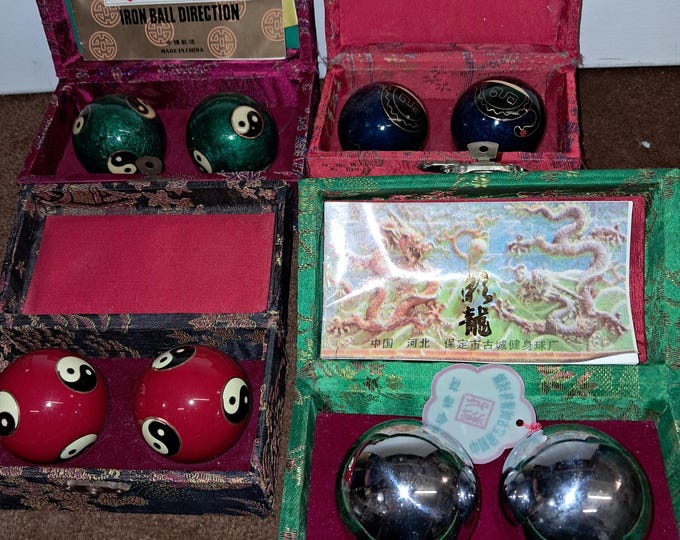 Vintage Chinese  Metal Baoding Balls / Chime or Stress Balls