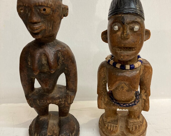 Two Bakongo Villi  Wood Statues , Congo Collection