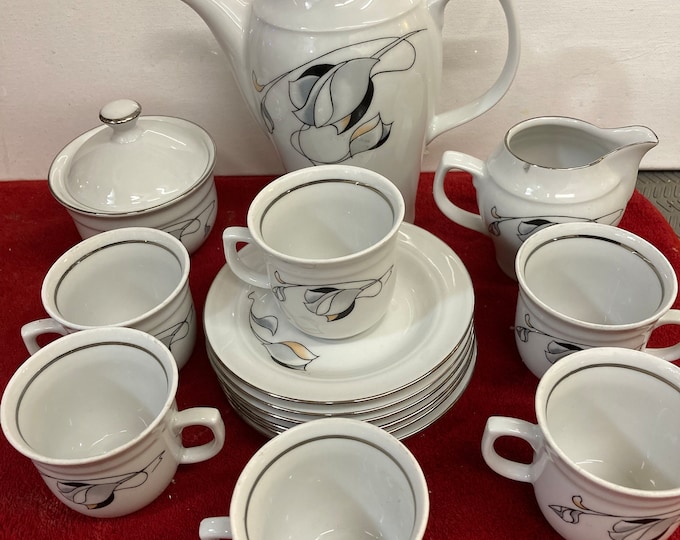 Vintage 17 Pcs Espresso /Coffee/ Tea Set by JLMENAU, Graf Von Henneberg. Germany