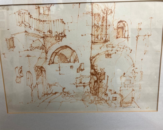 R.Newman Watercolor Lithograph