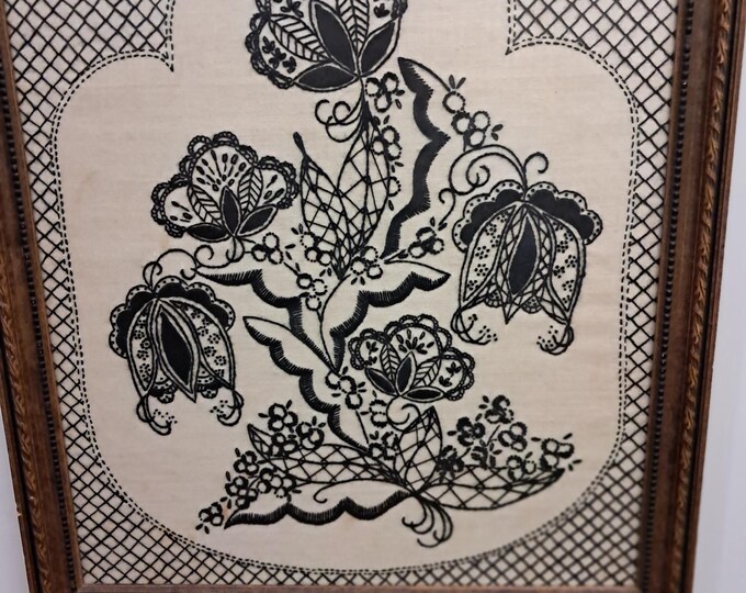 Jacobean Crewel  Floral Design Embroidery