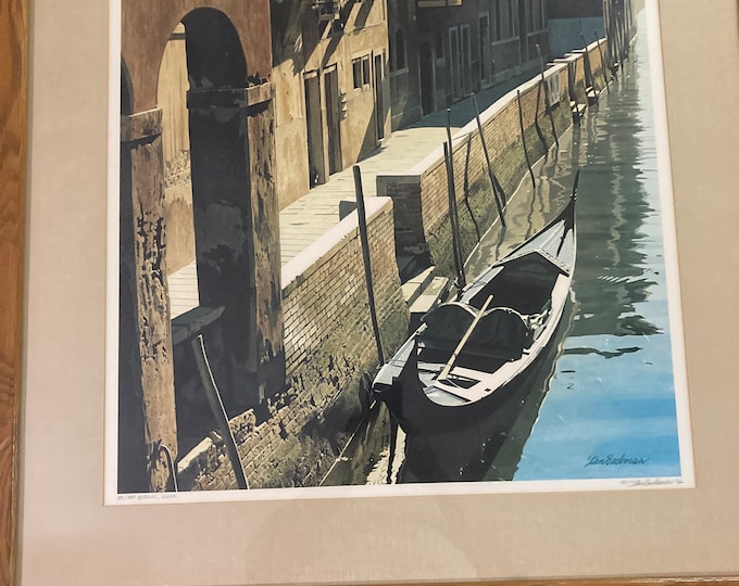 Stan Beckman Signed / Numbered /  With Certificate  of  Authenticity "Pesione ,Venice "  Water Color Limited Print