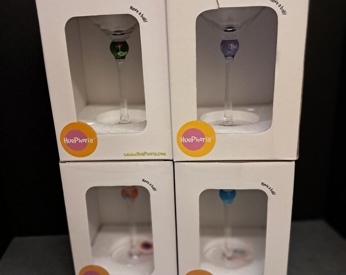 Four HuePhoria Martini Glasses