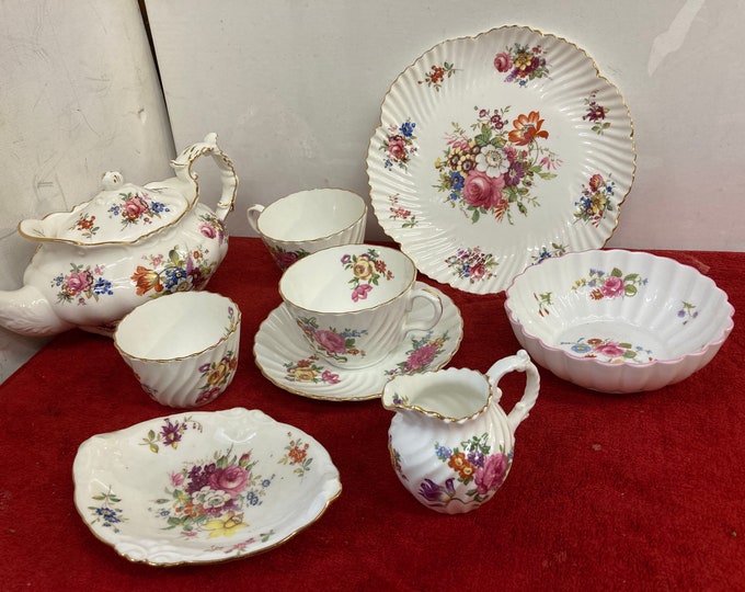 Aynsley Fine Bone China  Vintage Tea Set.  9 Pcs. Made In England