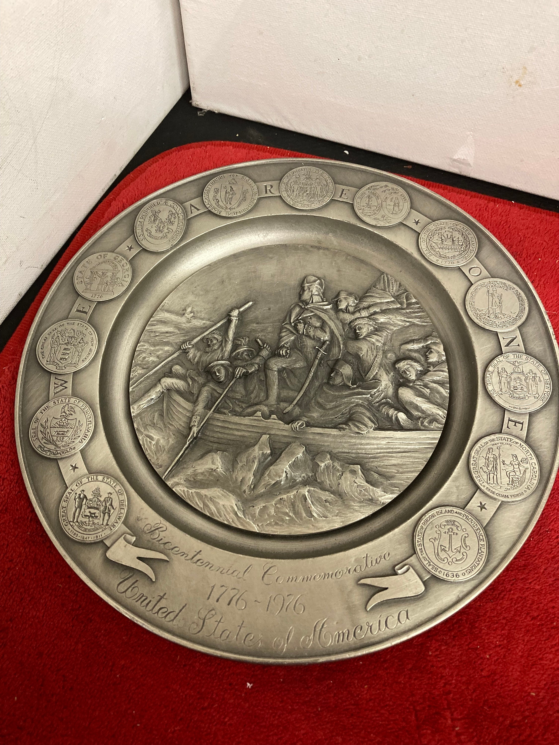 Bicentennial Commemorative Pewter Plates Etsy