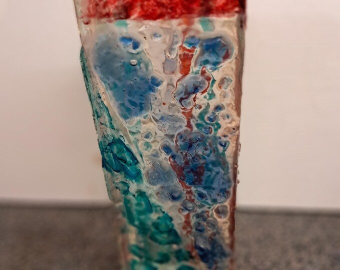 Tall Square Vintage Solid Art Glass