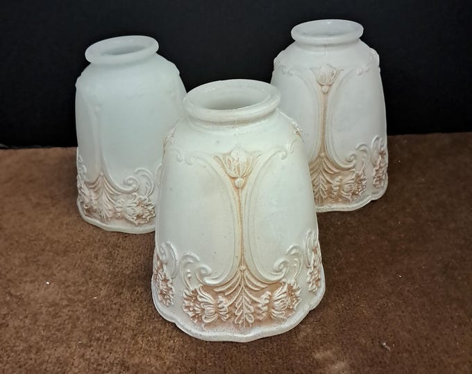 3 French Art Nouveau Lamp Shade Circa 1900