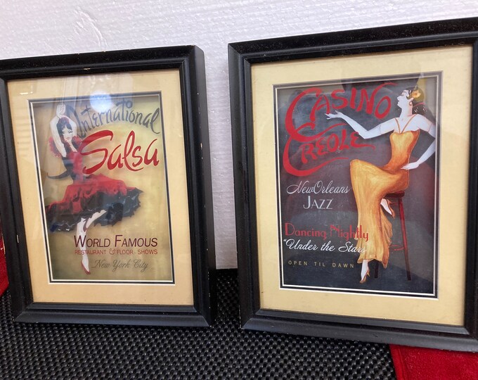 Framed Salsa and Jazz Wall Art Pictures: Restaurant and Casino Creole