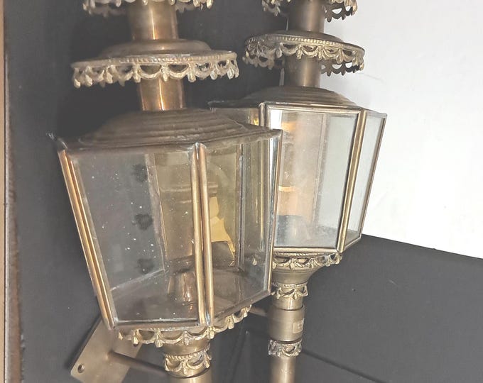 Two Vintage Carriage  Eagle Lamps/ Coach Lanters.