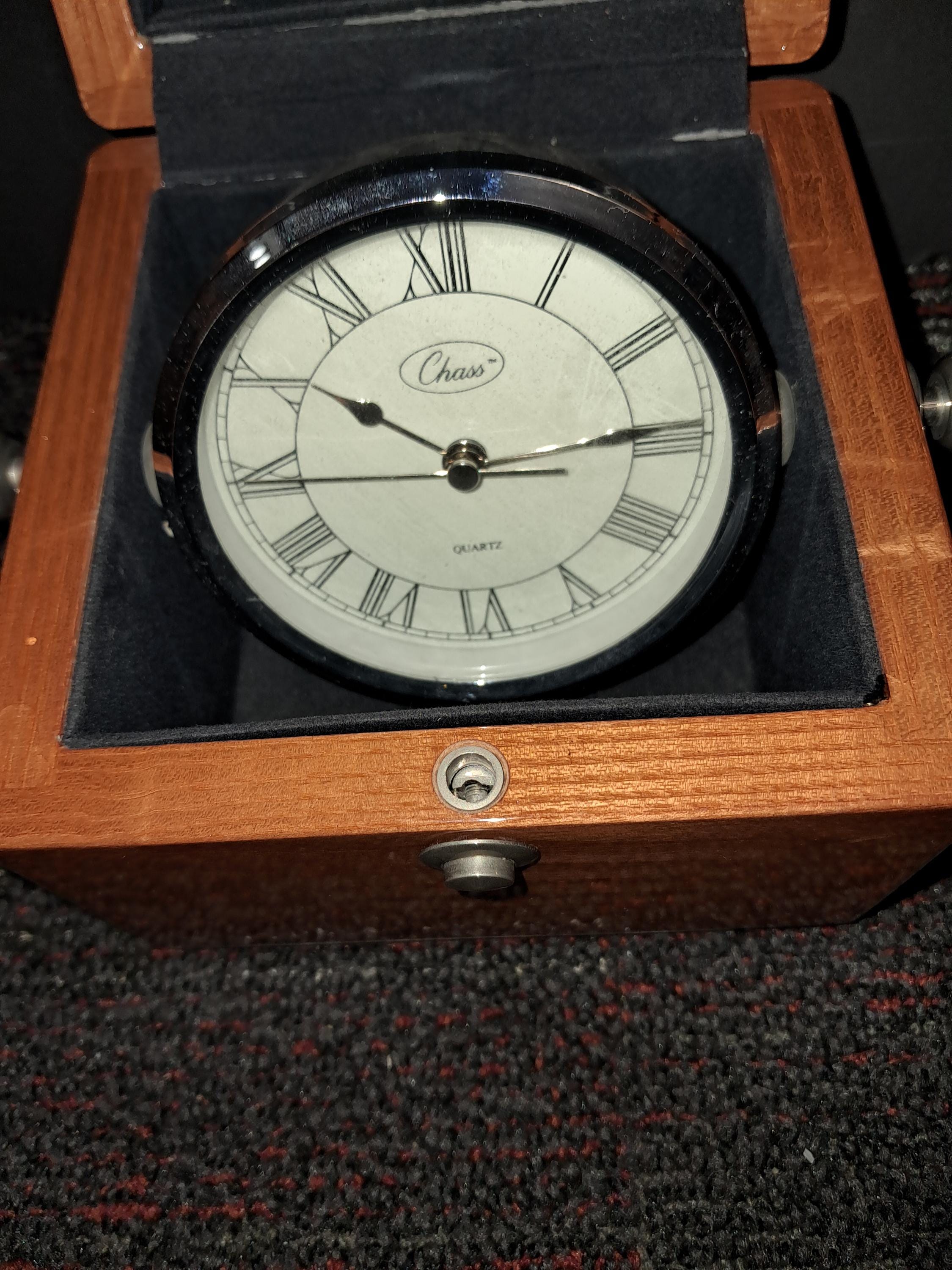 Vintage CHASS Table Clock Wooden Box - Etsy