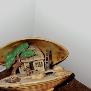 Vintage Japanese  Celluloid  Clam Shell Diorama