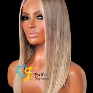 Money Piece Blonde Straight Dimensional Virgin Hair Wig Russian Virgin Hair Premium Hair Wigs Balayage Hair Extensions Babylights Highlights
