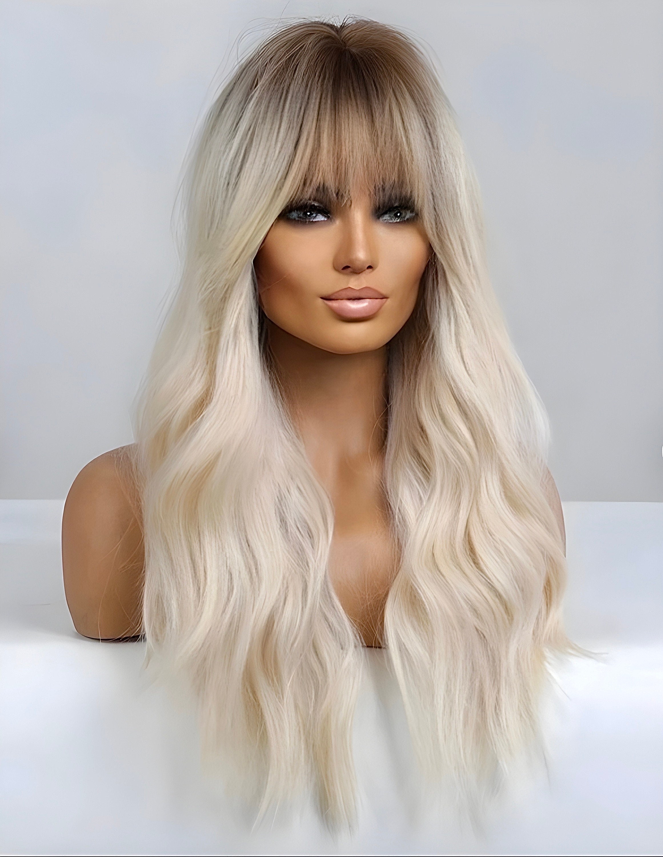 Fringe Bang New Style, 100% Human Hair Lace Front Wig, Brown 