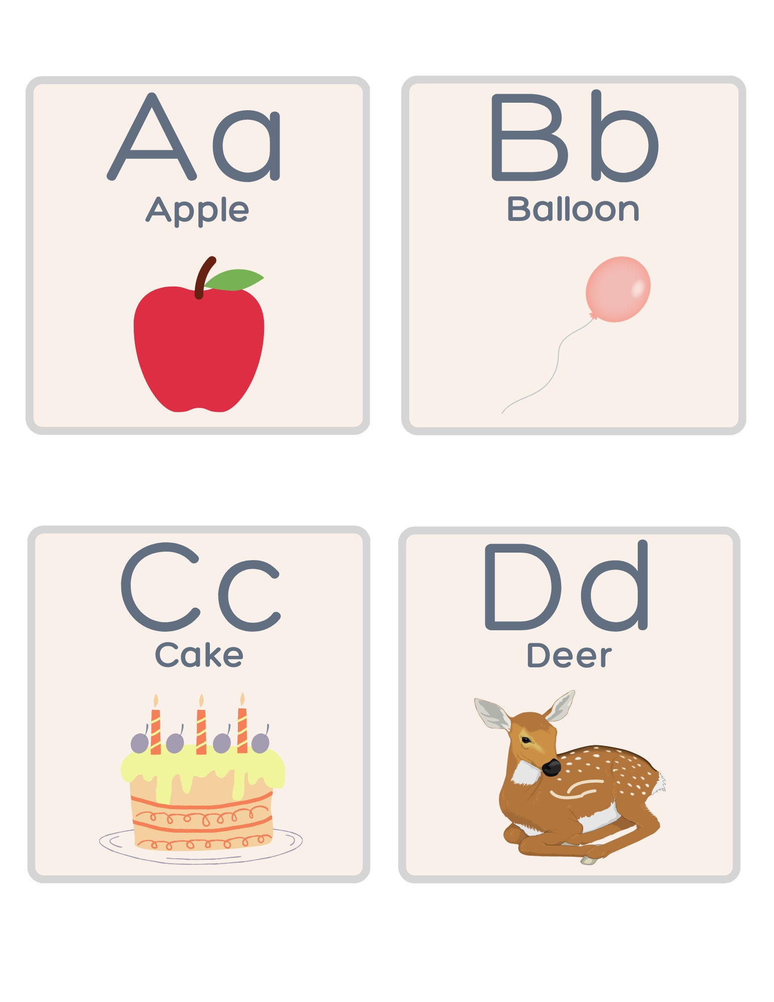 Learn the Abcs With Flashcard Printables, Alphabet Flashcards, Gifts ...