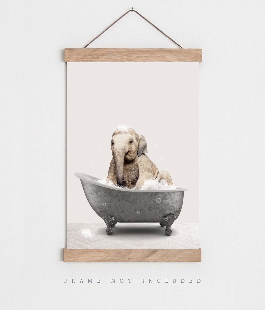 Animal in Bath Print, Animals in Bathtub Art, Bathroom Prints, Washroom