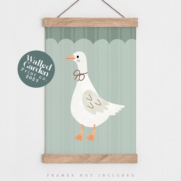 Duck nursery print, duck wall art, animal nursery print, farm animal print, children's bedroom print, duck poster, goose nursery art