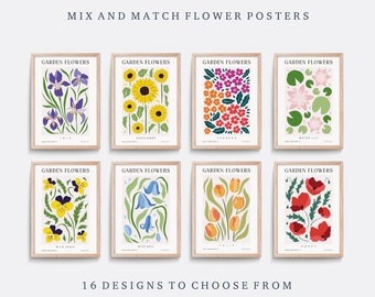 Botanical Flower Art Print, Vintage Style Poster