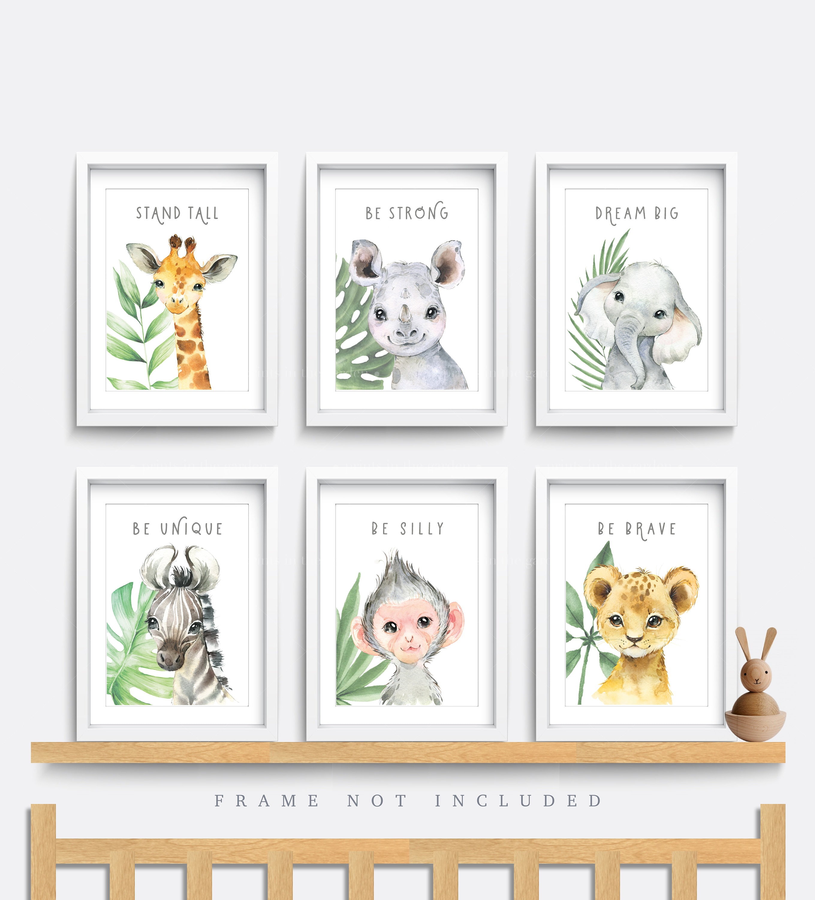 Safari Animal Nursery Prints, Watercolor Kids Wall Art - Etsy