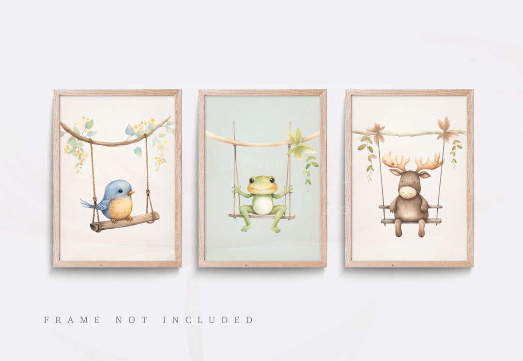 Woodland Animal Prints, Baby Animal Prints, Nursery Wall Art, Vintage ...