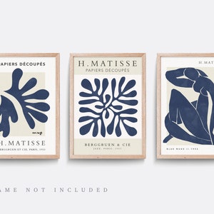 Matisse Exhibition Poster Prints, Set of 3, Abstract Beige Wall Art