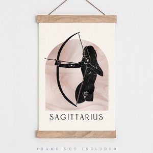 Star sign Print, Zodiac, Star sign art, Astrology, Living room wall art, Bedroom Print, Birthday Gift, Boho wall art, Boho decor, Black art