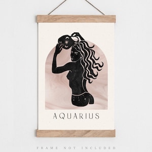 Star sign Print, Zodiac, Star sign art, Astrology, Living room wall art, Bedroom Print, Birthday Gift, Boho wall art, Boho decor, Black art