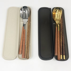 Portable Cutlery Set 4pcs Stainless Steel Silverware Set with Case for Lunch  Box Reusable Travel Camping Flatware Set Personal - AliExpress