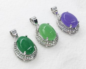 Genuine Oval Jade Pendant