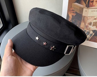Women Star Fiddler Cap Newsboy Hat Visor Beret Cap Paperboy Gatsby Hat