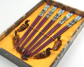 5 pairs Good fortune Along the River During the Qingming Festival Landscape Chopstick, tableware gift