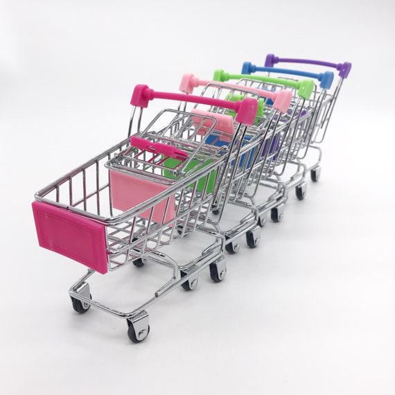 Shopping Cart Supermarket Utility Handcart Toy, Desk Accessory and Decoration