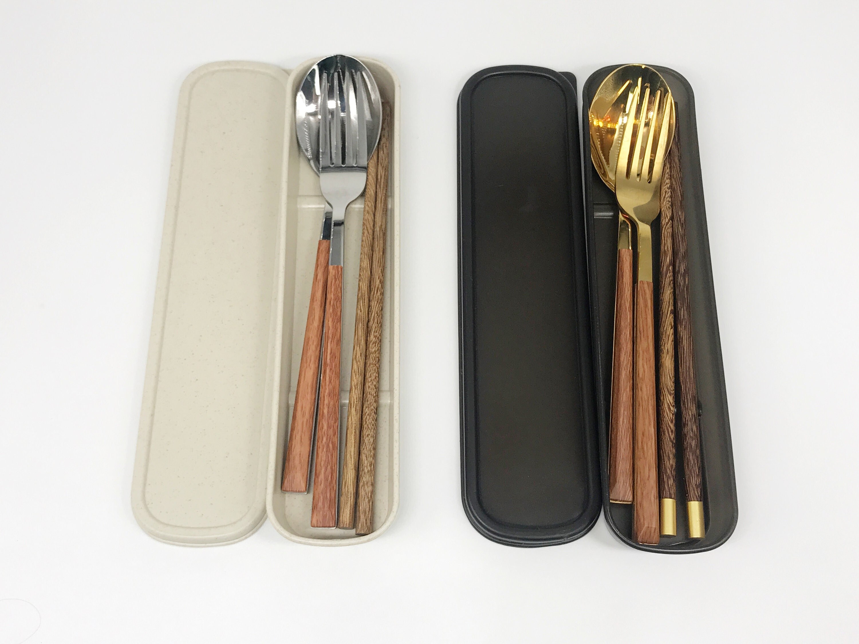 Stainless Steel Travel Utensil Set in Metal Case - TS01 - IdeaStage  Promotional Products