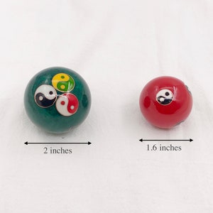 Baoding Balls, Chinese Health Exercise Massage Balls with Box, Hand Exercise Balls 2 inches/ 1.6 inches image 2