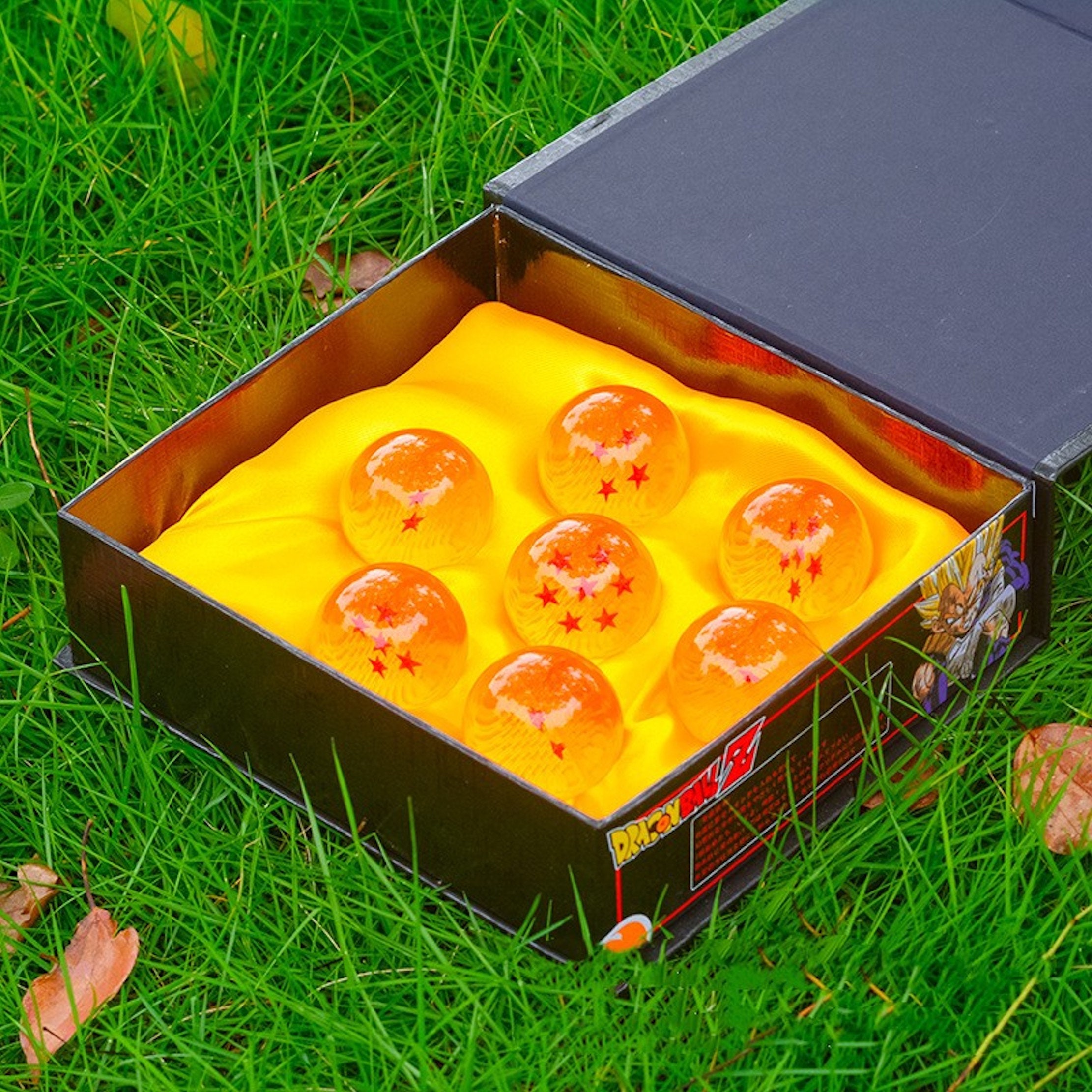 TATAFUN Bolas del Dragón, 7 PCS Dragon Ball Dragonball 1 a 7 Estrellas con  Caja de Regalo, Bola de Cristal Transparente,decoración K9- Diámetro 4,3cm