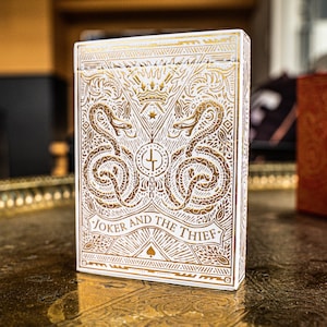 Joker and the Thief - White and Gold Luxury Custom Poker Playing Cards
