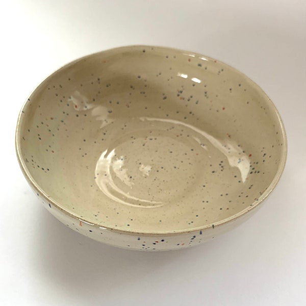 Small Speckled Bowl, Ceramic Bowl, Shallow Bowl, Cat Food Bowl, Small Dog Food Bowl