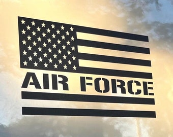 American Flag Air Force Decal - Premium Vinyl - Cars/Trucks