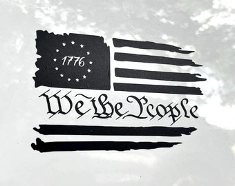 American Flag We The People 1776 Decal - Premium Vinyl - Cars/Trucks