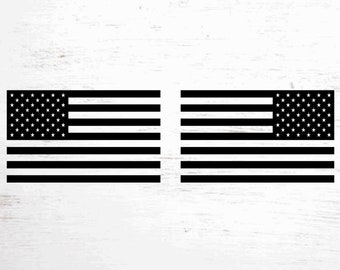 American Flag Decal - Pair of Decals - Premium Vinyl - Subdued/Reversed